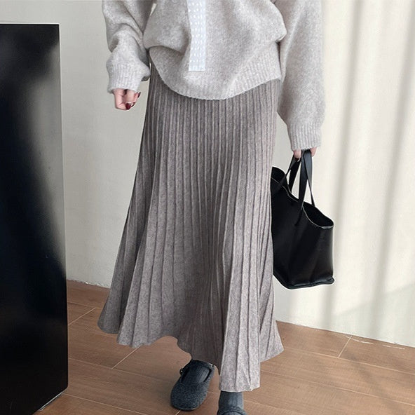 Korean Knit Pleated Skirt