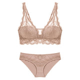 Laceless Gathering Lace Bra Set