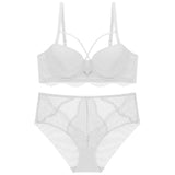 French Lace Splicing Hollow-out Sexy Bra Suit