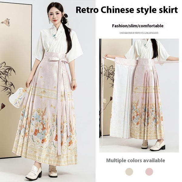 New Graceful Personality Ethnic Style Hatchet Face Skirt