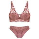 Laceless Gathering Lace Bra Set