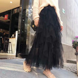 Cake Mesh Pleated Skirt For Women