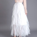 Cake Mesh Pleated Skirt For Women