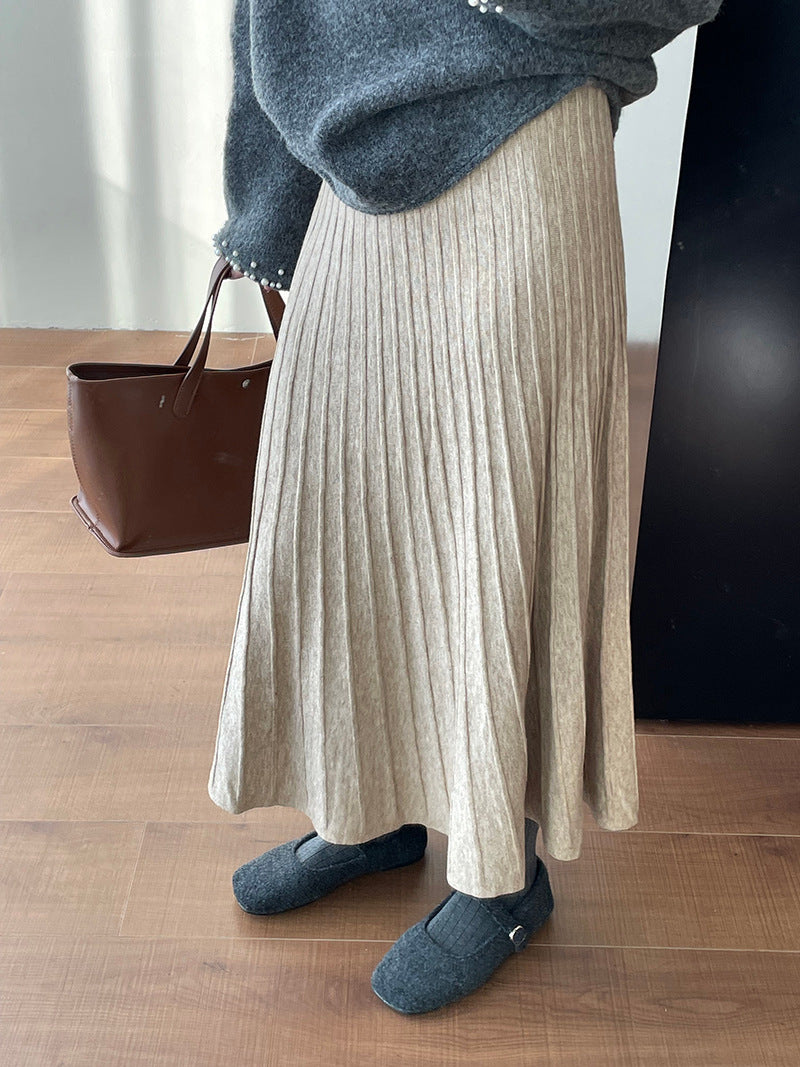 Korean Knit Pleated Skirt