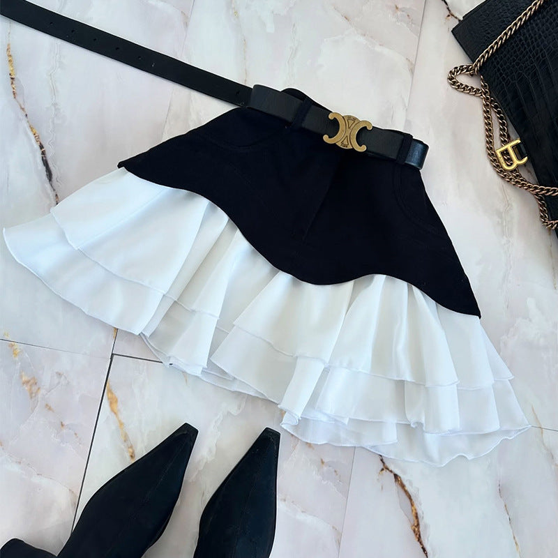 Ruffled High Waist Tiered Skirt